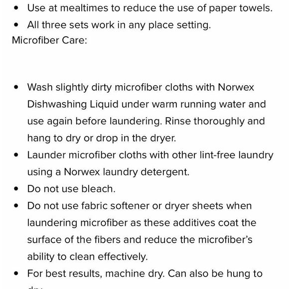 Norwex Napkins Set of 4 Teal NWT - Picture 5 of 10